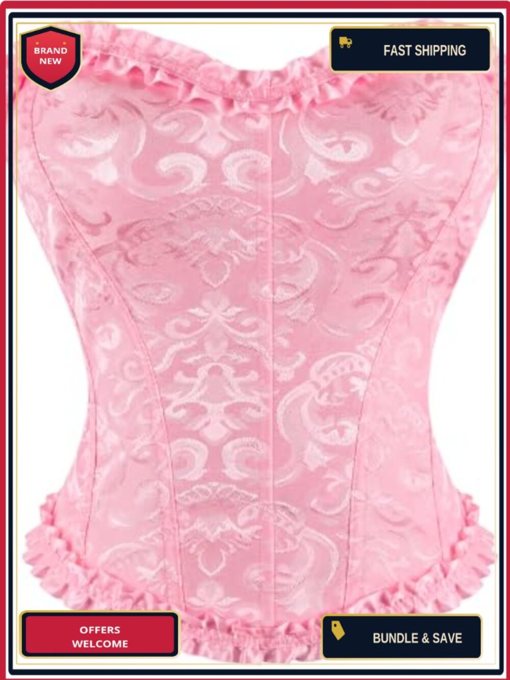 Floral Lace Up Corset Top Women Bustier Overbust Shapwear Waist Cincher